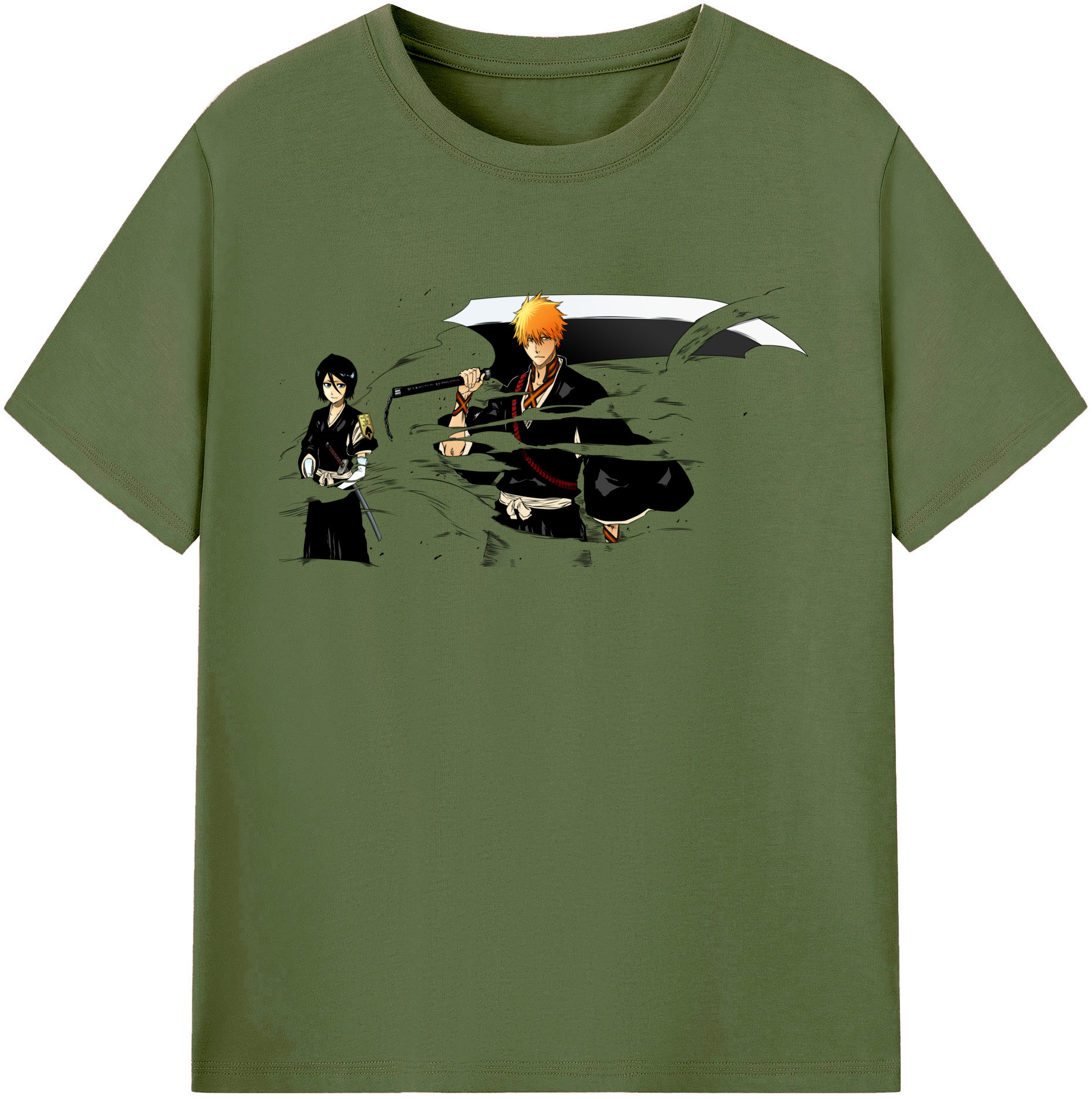（画像用） ブリーチ 黒崎一護（くろさき いちご）BLEACH Kurosaki Ichigo 綿100％半袖Tシャツ（フロントプリント）